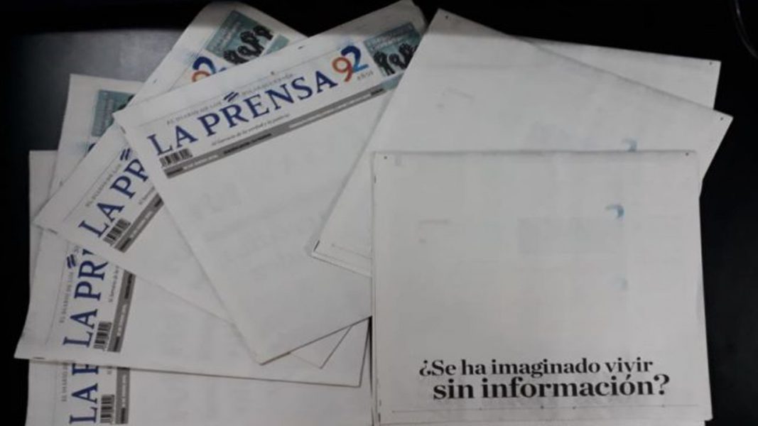 Diario La Prensa publica portada en blanco en protesta contra gobierno de Nicaragua