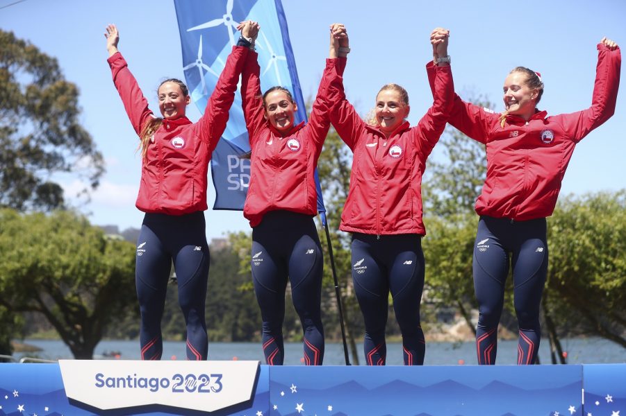 Santiago 2023: Las hermanas Abraham, Nannig y Hostetter se vistieron de oro en el remo